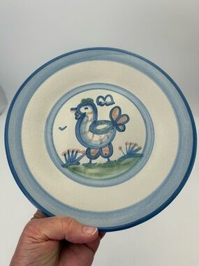 Vintage Hand-painted M.A. Hadley Art Pottery "Chicken" Plate - 9” Diameter